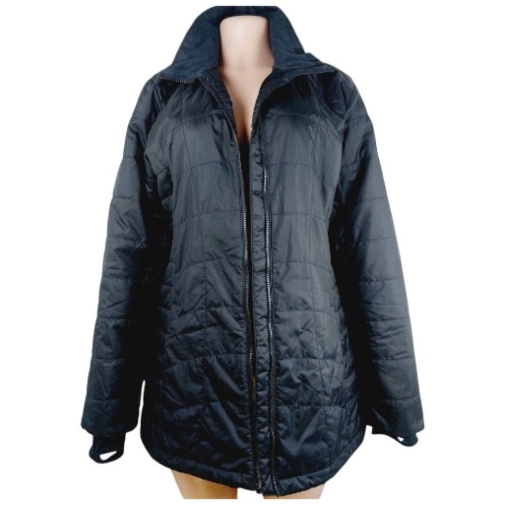 Columbia Women's Black Interchange Collared Padded Winter Puffer Jacket Size L